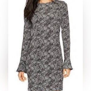 NWT MICHAEL Michael Kors Floral Mesh Print Flounce Sleeve Sheath Dress